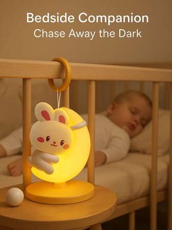 1pc Cute Night Light, Soothing Music Sleep Aid, Stroller Hanging Decor, Bedroom Sleep Lamp, Nursing Eye-Care Children's Night Light, Bedside Lamp