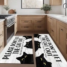 1pc Cute Cat Pattern Printed Rug, Faux Wool Mat - Highly Absorbent, Easy To Clean, Suitable For Home Decor, Farmhouse, Entryway, Indoor, Room, Kitchen, Dining Room, Small Office/Home Office, Sink, Laundry Room, Doormat, Kitchen Mat, Non-Slip Mat