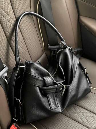 1 pieza Bolso de hombro de mujer con diseño retro simple y estampado de lichis, bolso de mujer, nuevo bolso de hombro de mujer para otoño e invierno, mejor bolso de otoño, bolso casual de mujer