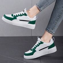 Zapatillas casuales con cordones para hombres y mujeres, zapatillas de entrenamiento de moda de alta calidad, zapatos de skate de suela blanda, antideslizantes y duraderos, tallas del 36 al 45 - Verde - Ver 8
