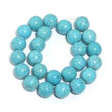 1 件天然绿松石珠圆形 3/4/6/8/10/12/14/16 毫米手链项链 DIY 珠宝制作