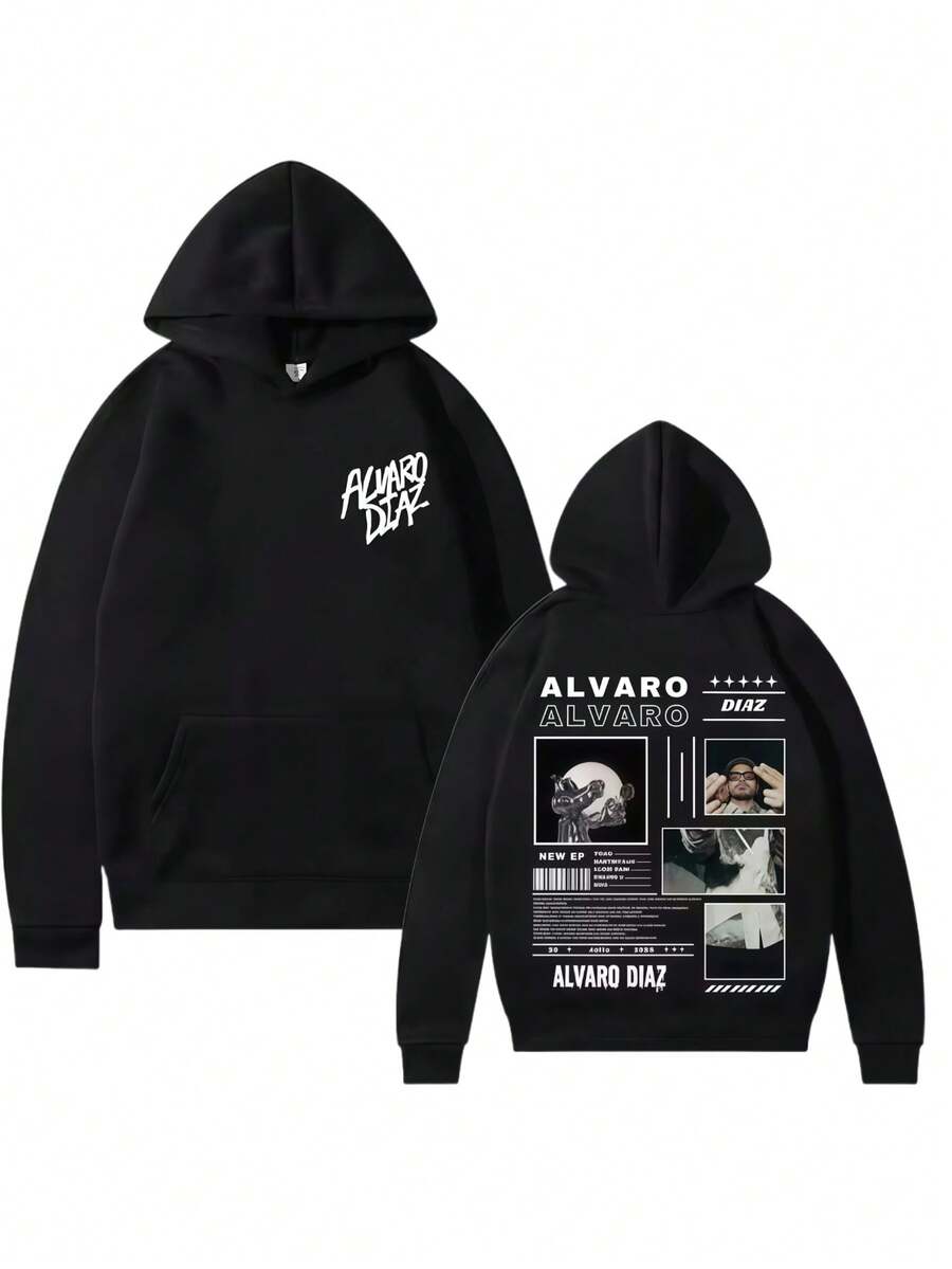 Rapper Alvaro Diaz Sayonara Album Harajuku Trendys Hoodie Mens Fashion Oversized Sweatshirts Streetwear Loose Casual Mans Hoodies - 黑色 - 查看 1