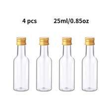 36/4pcs 0.85oz-1.7oz Mini Christmas Liquor Bottle,Beverage Dispensing Bottle,Clear Plastic Bottle,With Black,Golden And Silvery Lids,And With 9 Different Patterns Christmas Labels,Such As Elk, Ball, Christmas Tree, Snowflake And So On,Suitable For Christmas,Birthday Party,Wedding Decoration.