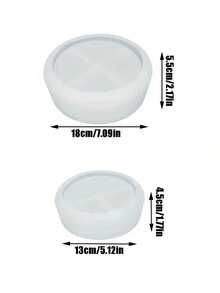 2 件大/小圆形碗模具、花盆模具、烛杯模具、空气植物容器、鱼缸、迷你景观、手工艺人礼物、石膏、树脂、混凝土模具 - 白色 - 查看 11