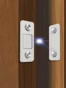 1 paire de serrures de porte de placard magnétiques ultra-fines et invisibles, convenant aux tiroirs, armoires et portes coulissantes, sans perçage nécessaire, force magnétique puissante