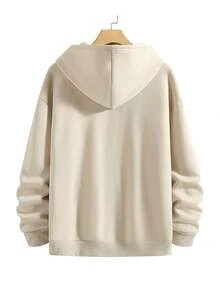 2 Piece Set,Hooded+Pants Two-Piece,Graphic Hoodie,Clothes For Men,Hoodie For Men, Hope In Christ Men'S 2pcs Christian Faith-Based Oversized Hooded Sweatshirt & Jogger Pants Set - Retro Gym & Casual Outfit Print, Warm Winter Clothing, Long-Sleeve Hoodie And Casual Pants With White Stripe Detailing, Men Tracksuit Set, Men Outfit Set - 杏色+黑色 - 查看 2