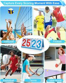 TTeebmi Scoreboard Score Keeper Flip Flipper, Waterproof Plastic Cards, Premium Manual Score Board For Cornhole, Basketball, Volleyball, Table Tennis And Multi-Sport Games - Black - View 5