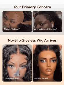 Wigs Bye Bye Knots 7x5 Inch Pre Cut Lace Invisible Knots Wig Human Hair Pre Plucked Wear Go Glueless Wig Water Wave Lace Front Wig For Women Unice Hair