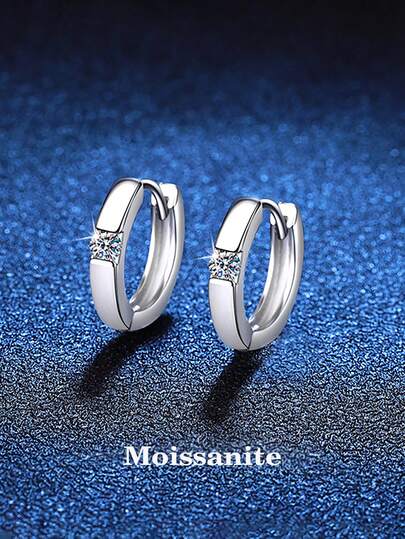BLOVEMEE 2pcs Minimalist 925 Sterling Silver 3.0mm Moissanite Stud Earrings, Suitable For Men And Women, Daily Wear, Party, Holiday, Valentine's Day, Mother's Day, Birthday, Unisex Jewelry Gift, Hip-Hop Earrings