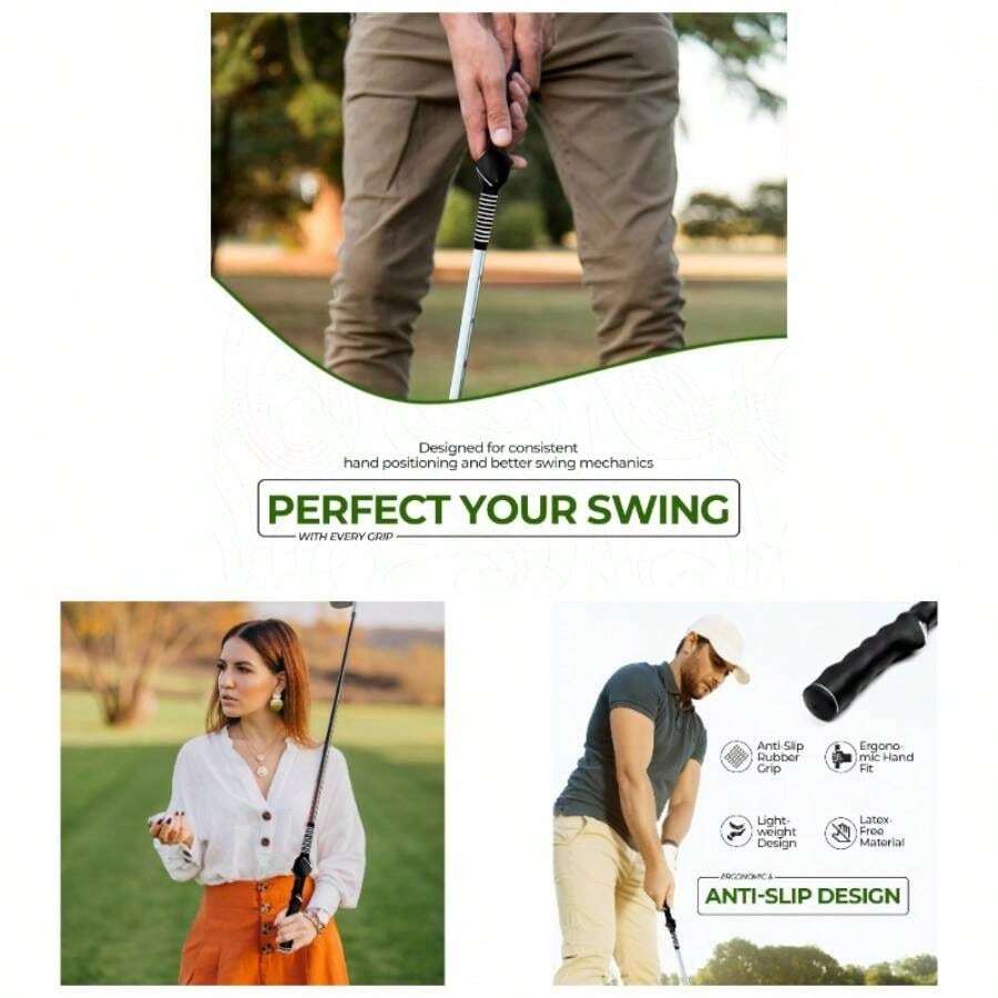 Right - Hand Grip Trainer U2013 Swing Training Aid Hand Positioning Anti - Slip Grip Trainer Beginners Pros Improve Accuracy, Power Consistency - 黑色高爾夫握把訓練器 - 查看 1
