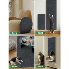 Protector de sofá contra las garras de gato de 40"X16", juego de alfombra rascadora para gatos, protector de muebles recortable, reemplazo de poste rascador para árbol de gato, sofá, esquina y pared, color gris oscuro - 40 pulgadas x 16 pulgadas - Ver 7