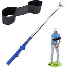 Training Aids, Grip Training Aid Swing Trainer With 1 Arm Posture Correction Band And 1 Telescopic Simulator, Practice Accessories Beginners And Pros - Màu xanh lam - Xem 2