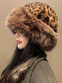 1pc Women's Warm Winter Hat, Fluffy And Flattering, Suitable For Cold Weather - Multicolor - View 8