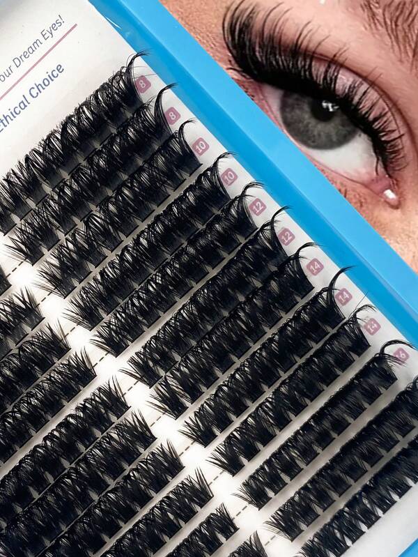 طقم إطالة الرموش 280 قطعة 12 صف، بتصميم D-Curl، رموش كثيفة ونفاشة، أطوال مختلفة من 10-18 مم لمظهر طبيعي وكثيف، مجموعات رموش DIY، شرائط رموش فردية قابلة لإعادة الاستخدام، مثالي للمبتدئين والاستخدام اليومي، بما في ذلك المناسبات الخاصة مثل عيد الميلاد.