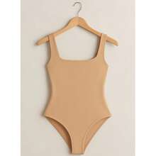 Women's Bori Bodysuit Square Neck Tank Top Thick Strap Basic Casual Blogger Suplex Various Colors Spring Summer - 裸體 - 查看 1