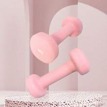 1 Pair Solid Cast Iron Matte Dumbbell, Pink Fixed Style, Unisex Home Gym Hand Workout Equipment - Pink - View 7