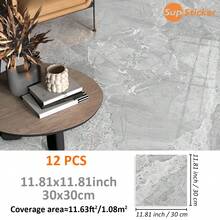 12pcs 7.87x7.87/11.81x11.81inch Marble Texture Peel And Stick Wall Decals, Thick Vinyl Waterproof And Washable Wall Stickers For Living Room, Study, Kitchen, Bathroom, Bedroom Home Decor