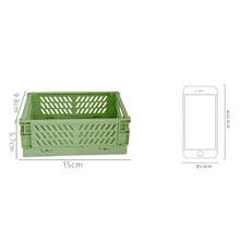 1pc Foldable Storage Basket, Collapsible Desktop Organizer Box For Student Stationery, Miscellaneous Items, Cosmetics, Stackable Small Basket