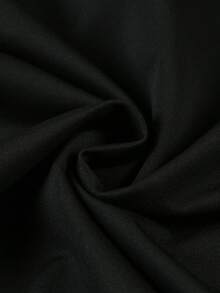 加大码男士黑色星形印花抽绳运动裤，休闲户外 - 黑色 - 查看 5