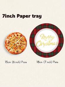 【圣诞新品】圣诞主题一次性餐具套装80件/套，包含7英寸纸盘、9英寸纸板、9盎司杯子、餐巾纸，适用于日常聚会、生日派对、新娘送礼会、迎婴派对、俱乐部、婚礼、茶会、野餐、户外郊游、主题派对、家庭晚餐用品、圣诞派对用品