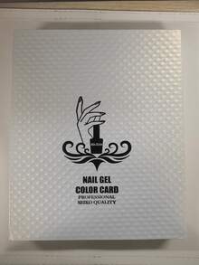 专业120色/216色指甲油色卡，菠萝纹理，嵌入式无胶指甲油凝胶展示卡册，美甲沙龙美甲设计展示册，指甲油颜色样本美甲练习卡设计板（粉色、白色、金色） - 彩色 - 查看 14