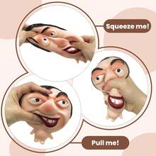 1/2/4件装趣味减压玩具，模仿面部表情，超柔软挤压玩具，麻糬挤压玩具，成人生日礼物，自闭症减压玩具，成人模仿面部表情 - 彩色 - 查看 9