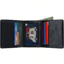 Men's TriFold Leather Slim Wallet Holds Up To 25 Cards