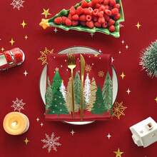 1 件圣诞节矩形防水桌布，红色圣诞树可洗桌布，适合派对、野餐、晚餐装饰，52x70/60x84/60x104/60x120/60x140 英寸 - 彩色 - 查看 8