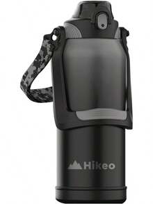 Termo para Agua de 2 Litros de Acero Inoxidable Ultra Resistente, con Manija, Popote y Correa Ajustable, Hermético con  de Bloqueo, Agua Fría Hasta 24 Horas y Caliente Hasta 20 Horas - 1 - Ver 1