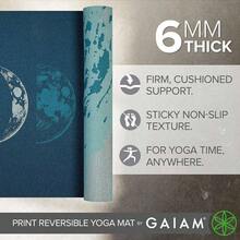 Yoga - Premium 6mm Print Reversible Thick Non Slip Exercise Fitness All Types of Yoga, Pilates Floor Workouts 68x 24x 6mm Thick - Onda lunar - Ver 4