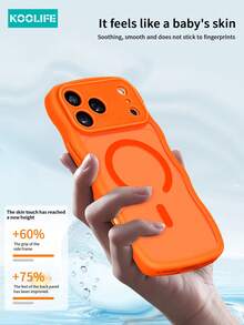 Koolife 1pc Wavy Edged Shockproof Phone Protective Case With Magnetic Charging, Full Coverage, PC+TPU Material, Raised Camera Protection, Compatible With IPhone 17 ProMax/ 17/ 17 Pro/ 17 Air