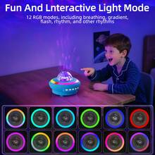 1 Stück RGB Magie 7-Farben Flockung Nachtlicht, Aurora Projektor, kabellose Bluetooth-Lautsprecher und USB-Musikplayer, 2600mAh wiederaufladbare Batterie, Heimkino, Decke, Raumdekorationslampe, Weihnachtsgeschenk, Valentinstag-Geschenk, Camping, Hochzeitsdekoration, Halloween, Weihnachtsdekoration