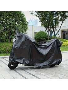 1pc Heavy Duty EVA All-Season Motorcycle Bicycle Cover - Waterproof, UV-Resistant, Snow-Proof, Fits Most Vehicles, Black & Gray, Outdoor Vehicle Protection, Fashionable Motorcycle Cover, UV-Resistant Covering - Multicolor - View 11