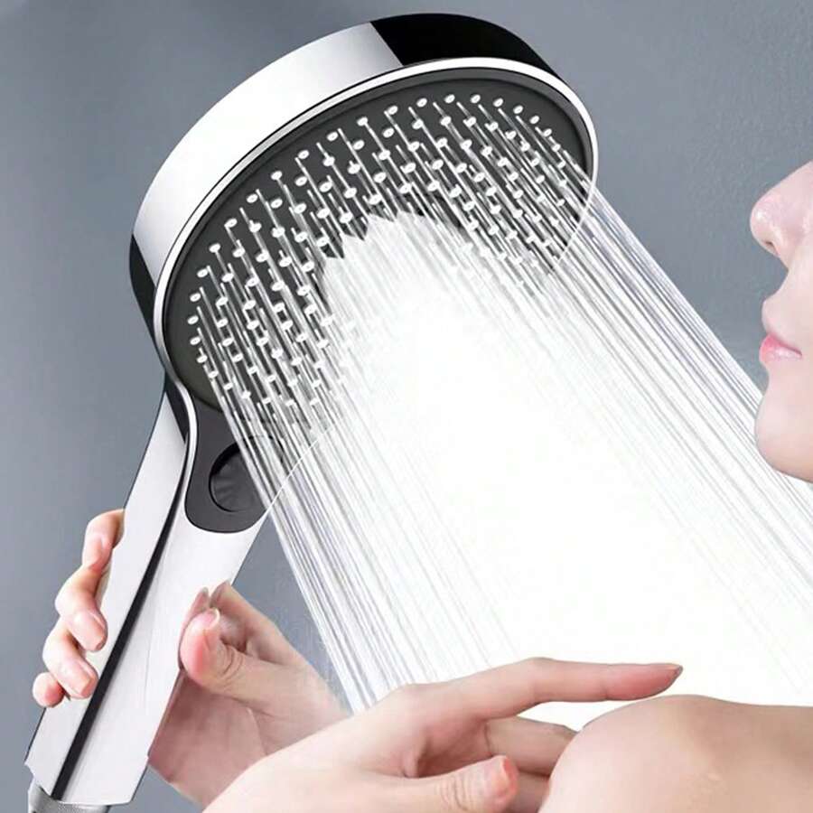 1 peça de chuveiro de alta pressão, com painel grande, chuveiro cromado, chuveiro de alta pressão, chuveiro super forte, pulverizador de chuveiro para banheiro