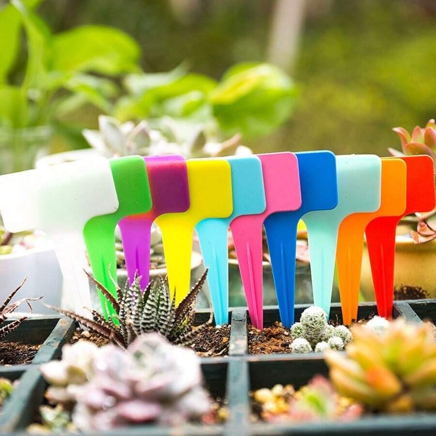 25pcs (Random Color)Colorful Plastic Plant Labels, Vibrant And Eye - Catching, Ideal For Garden Beds, Pots, And Greenhouses To Mark And Identify Different Plants Easily Christmas Pot De Fleur