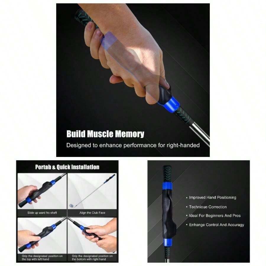 Grip Trainer - Club Grip Training Hand Correct Hand Position Swing Practice Aid Improve Swing Technique Lightweight Design - Màu xanh 1 gói - Xem 1