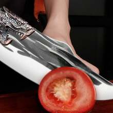 Knives Rustic Barbecue Cleaver Luxury Dragon Friend Gift Father Friend Barbecue King Handmade Sheath - 銀色 - 查看 4