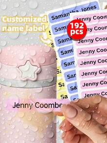 1-192pcs Transparent Waterproof Vinyl Name Labels - Customizable Cute Stickers, Suitable For Children's School Supplies/College Dorm Organization/Sports Gear, Reusable Iron-Free Identity Labels For Lunch Boxes/Water Bottles/Gym Bags, Essential For Daycare/Nursery, Baby Shower Gift Set - Multicolor - View 22