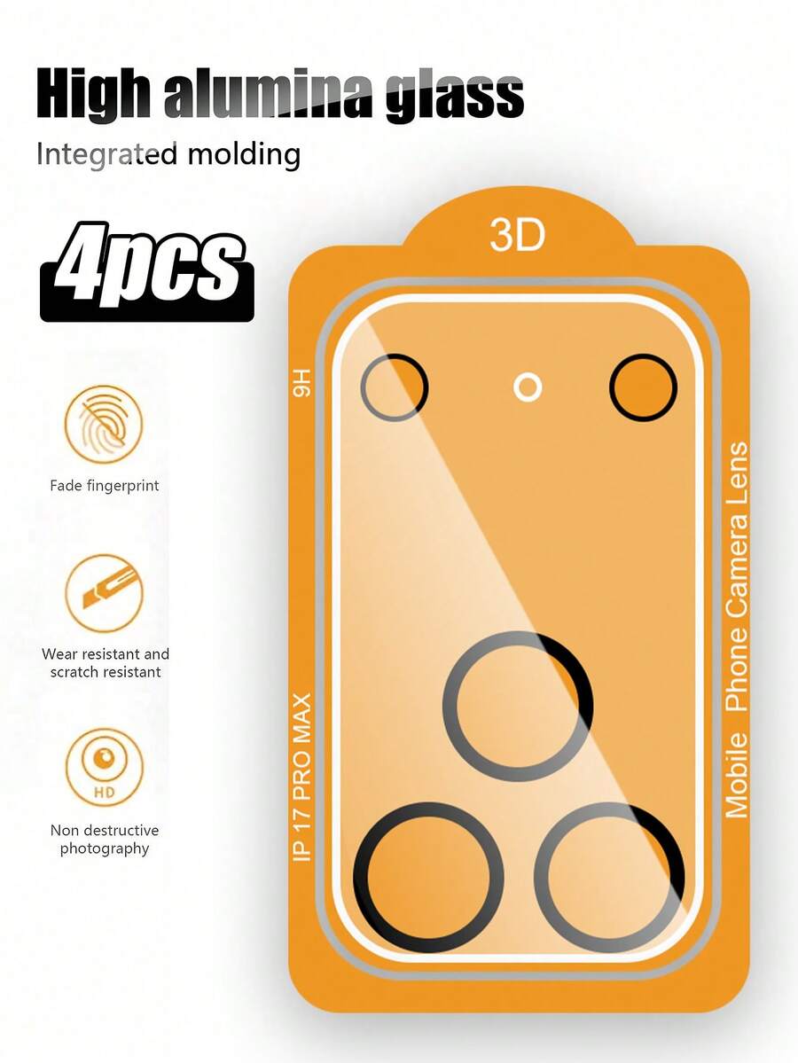 4pcs/Set Lens Protector Film Compatible With Iphone 11/12/13/14/15/16/16 Plus/16 Pro/16 Pro Max/17/17 Air/17 Pro/17 Pro Max, High Definition, Anti-Scratch