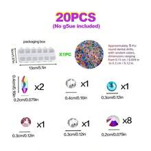 1 Set/20pcs Cute DIY Tooth Jewelry Decorations Set With Box, Elegant Blingbling Tooth Accessories For Daily Wear, Party, Gift (Excluding Glue) - Multicolor - View 4