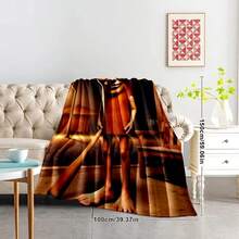 1 pieza Manta suave y cómoda con tema de dibujos animados de franela, con diseños de personajes de dibujos animados, uso versátil para sofá, cama, coche, oficina, camping, regalo perfecto para familiares y amigos