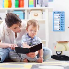 Tablero de Lista de Verificacin, Tabla de tareas para nios, Tabla de Tareas en Blanco, Tabla de Rutina Diaria Magntica de Borrado En, Tabla de Tareas con Cartulina Desmontable Azul - Azul - Ver 7