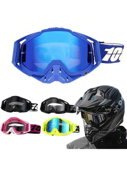 1 par de Gafas de motocicleta, esquí, motonieve, deportes al aire libre, motocicleta, ciclismo, deportes al aire libre a prueba de viento, motocross y bicicleta, de moda y coloridas