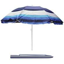 Sombrilla para Playa porttil, sombrilla para Mesa de Jardin, terrazas, Patio, Aire Libre, Camping, Exteriores con Filtro Rayos 3, AzulPlata - Azul/Plata - Ver 2