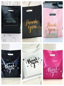 Bolsa de regalo, Bolsa de tela de plástico con texto "Gracias", Bolsa de empaque de regalo para tienda de ropa