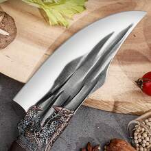 Knives Rustic Barbecue Cleaver Luxury Dragon Friend Gift Father Friend Barbecue King Handmade Sheath - 銀色 - 查看 2