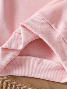 2 Stücke Baby Mädchen Erdbeere Stickerei Thermisch gefütterte Sweatshirt und Hose Set, süße Vintage Streetwear für Outdoor-Aktivitäten