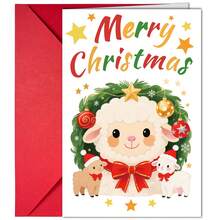 Zestaw 5 uroczych, kreskówkowych kartek świątecznych z kopertami