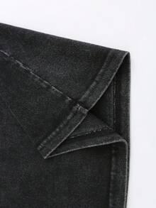 Vintage Washed T-Shirt - Unisex Casual Retro Washed Cotton Black - Shirt Short Sleeve With Hellsing Theme Pattern Cotton T-Shirt Breathable Sweat - Absorbent Comfortable Top Suitable All Seasons Washable Friends On Holidays Cotton - 黑色 - 查看 4