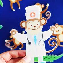 hoojojo 10 Pcs Five Little Monkeys Story Felt Set, Educational Storytelling Props, Classroom Drama Performance Tools, Interactive Teaching Aids, Montessori Learning Materials, Fun Parent-Child Activities, Holiday Gifts, Back To School Essentials